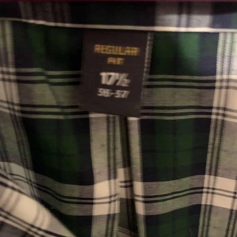 Stafford Green Plaid Dress Shirt - 17 1/2 36/37